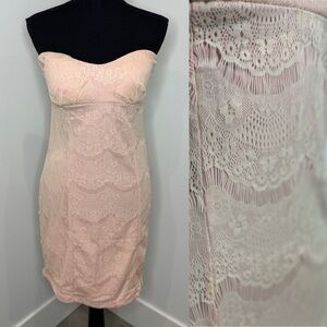 January 7 Lace Sleeveless Blush Pink Mini Dress (L)